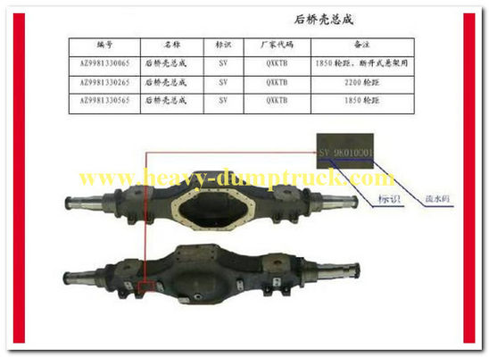 الصين Rear Axle Housing Assy Construction Equipment Spare Parts AZ9981330065 المزود