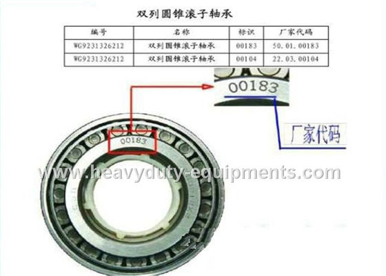 الصين sinotruk spare part double row tapered roller bearing part number AZ9231326212 المزود